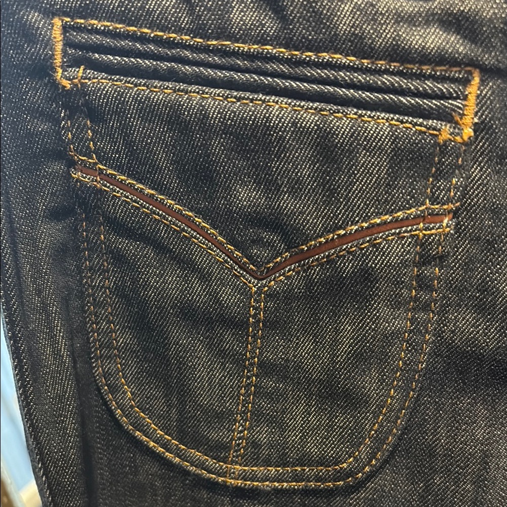 Dolce & gabbbana pocket lamb leather Jeans nwt size 42 dark blue boot wider leg - Picture 7 of 15
